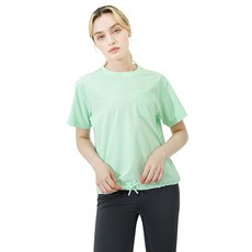 Eco 女款高爾夫服飾 夏季魔術孔抽繩短袖圓領口袋T恤 罩衫 瑜珈皮拉提斯上衣