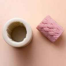 입체 원통 털실 캔들 실리콘 몰드 1구 2p