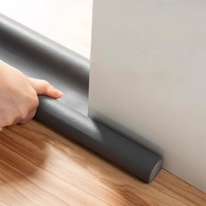 免打孔簡易安裝陽光昆蟲風縫隙阻擋門縫隙封條 皮革 灰色 91*10cm, 2個