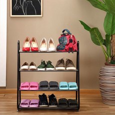 eco factory 鐵製玄關B型4層鞋櫃, B-1 黑色