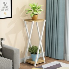 애비뉴굿즈 심플 인테리어 거실 화분받침대a4 80cm, 화이트프레임 나무보드