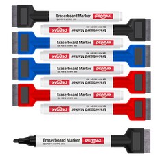PENMAX 附板擦白板筆 203, 9個, 黑+藍+紅