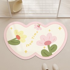 위더홈 파스텔 플라워 웨이브 발매트, 코스모스, 1개