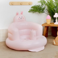 bebenuvo 柔軟兔子寶寶充氣輔助座椅, 粉紅色