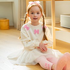 Lala Amang 女童款蝴蝶結網紗連身裙