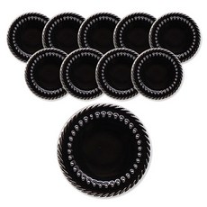 ButtonKing 點狀環氧樹脂鈕扣 25mm, 黑鎳, 10個