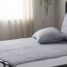 g BEDDING 輕量泡泡紗夏季床墊兼地毯, 藍色