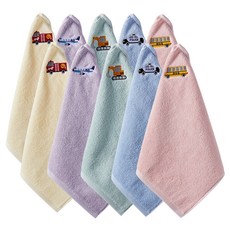 30支棉交通工具刺繡掛耳毛巾, 10個, 隨機出貨