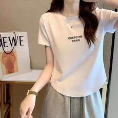 The Flow Commerce 女款日常字母印花圓領短袖T恤