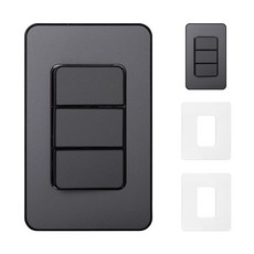 CHEIL ELECTRIC Diat Plus Switch 3 Ro 3金屬灰+透明壓克力蓋BOM750, 2套