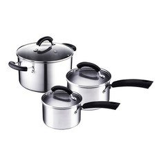 마이어 센테니얼 스테인리스 스틸 인덕션 냄비 3종 세트, 혼합색상, 편수 냄비 16cm + 18cm + 양수냄비 24cm, 1세트