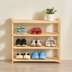 YEDAUM 實木嬰兒鞋櫃 600, 原木色, 4層