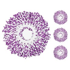 World Clean 手壓旋轉滾筒拖把補充包 紫白色, 4個