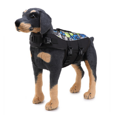 Bizesco寵物海水浴場游泳骷髏救生衣 VIB-10, 黑色的