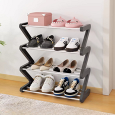 SUNEWZ 家用玄關四層鞋架 S, 1個, 黑色