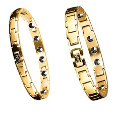 NPB 鍺手鍊 男款+女款套組 金色, 1套