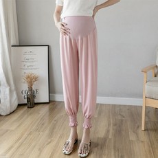 여성용 패션 캐주얼 9부 임부팬츠