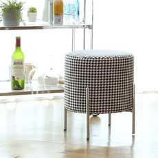 데일리 실버 원형 스툴 의자, 하운드체크, 1개