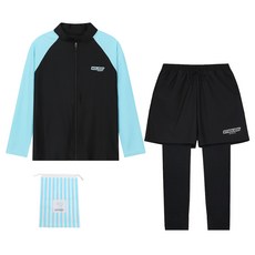에스티홀리데이 집업 래쉬가드 + 이중워터 레깅스 + 비치백 세트 C255-05