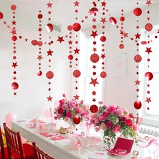 Salimon 紅色水滴裝飾掛旗 4m, 混合色, 1個