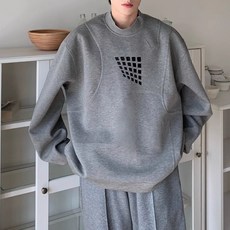 Market A 男款高領方形線條大學T T25SS3-A1780