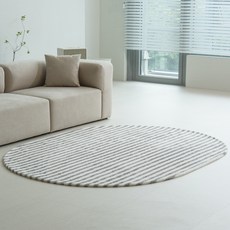 인룸 세일러 스트라이프 소프트 타원형 러그