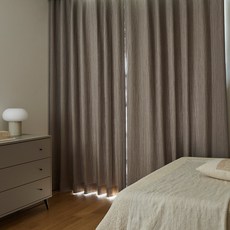 HANSSEM 百褶遮光窗簾組, 奶茶色