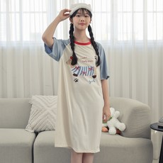 코코드림 스카이 나그랑 청소년 여자 학생 오버사이즈 냉감 원피스 홈웨어 잠옷 #91671