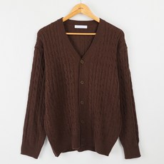 PLAYS 男士V領簡約麻花基本版型開襟衫