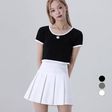 Awesomearound 女款活力素色百褶短裙