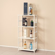 MF MAGIC HOUSE 鐵製儲物間角鋼系統收納架 600 4層, 白色