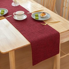 바른리빙 린넨 테이블러너, 와인, 1개, 30 x 180 cm