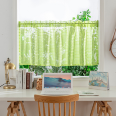 Market Ring 柔軟廚房門簾 2入, 綠色