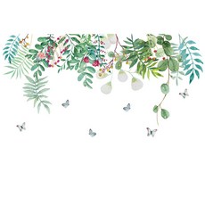 WA WALL ART 無痕設計壁貼 植物/踢腳線/葉子 防水PVC FX-C27 2張, 彩色