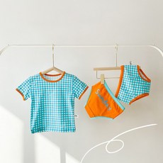 BEBENIZ 男童格紋短袖T恤+內褲 2入