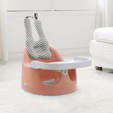 BONBEBE 幼兒國民增高加大幫寶椅 基本款, ZEBRAGRAY(坐墊), CreamSalmon(椅子)