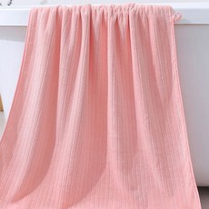 PDS Living 簡約圖案大型海灘巾 290g, 直紋粉色, 1個