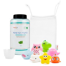 Yecomam 泡泡沐浴粉 850g 薄荷香+LED沐浴玩具 7款 隨機出貨+收納網袋 S號, 1套