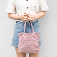 Yarna 頂級亞麻日常包編織DIY組合包, 303 印度玫瑰色, 1套