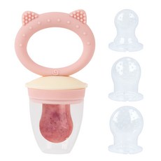 Little Cloud baby grunt 牙膠榨汁機+盒, 1個, 粉色