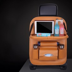 IYES 車用皮革側邊置物袋, 1個, 棕色