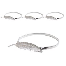 Mabel In Home 奢華羽毛磁吸窗簾綁帶扣, 銀色, 4個