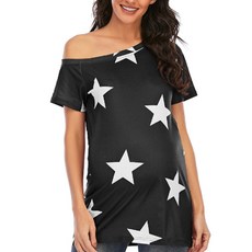 알로데 빅별 패터 원 오프숄더 임부 반팔 티셔츠