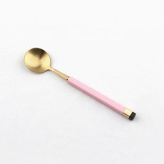 보겐 스퀘어 투톤 골드 커트러리 티스푼, 핑크, 1개
