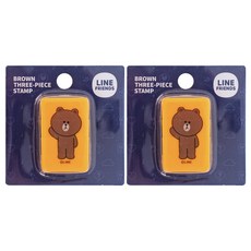 브라운앤프렌즈 3단 스탬프 브라운, 블루, 그린, 레드, 2개