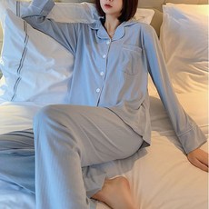 Damon孕婦翻領鈕扣睡衣上下套裝 enn406