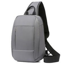 Market Rebe登山智慧USB防水腰包斜背包, 灰色