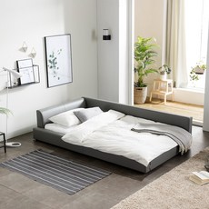 젠티스 스퀘어 모던 저상형 패밀리 침대 프레임 + 유로탑 독립 매트리스 세트 방문설치, 그레이