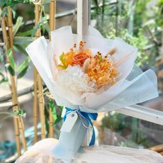 아스파시아 볼룸 믹스 프리저브드 생화 꽃다발, 오렌지