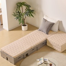 알뜨리 3단 접이식 메모리폼토퍼, 라이트베이지, 8cm